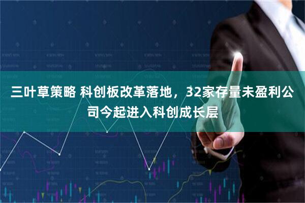三叶草策略 科创板改革落地，32家存量未盈利公司今起进入科创成长层